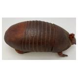 Vintage Armadillo Handbag (As Seen) One Foot Repaired And Hole Present & Zipper Stuck