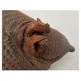 Vintage Armadillo Handbag (As Seen) One Foot Repaired And Hole Present & Zipper Stuck