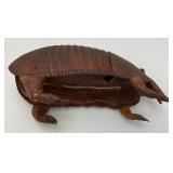 Vintage Armadillo Handbag (As Seen) One Foot Repaired And Hole Present & Zipper Stuck