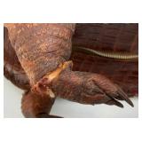 Vintage Armadillo Handbag (As Seen) One Foot Repaired And Hole Present & Zipper Stuck