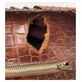 Vintage Armadillo Handbag (As Seen) One Foot Repaired And Hole Present & Zipper Stuck