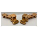 Two Handmade Wooden Truck Cribbage Boards