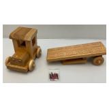 Two Handmade Wooden Truck Cribbage Boards