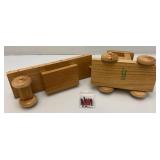 Two Handmade Wooden Truck Cribbage Boards
