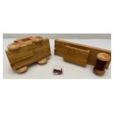 Two Handmade Wooden Truck Cribbage Boards