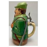 Vintage Green Soldier/Hunter Beer Stein Vintage Made In Western Germany 8 3/4" Tall .5L Eckhardt & Engler