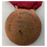 1911 Minnesota State Automobile Association At Helena Montana July 1911 Medal