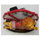RARE Vintage ENESCO Midway Majesty "King Of Beasts" Lion, Light Up Carousel Music Box (NEW IN BOX)