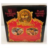 RARE Vintage ENESCO Midway Majesty "King Of Beasts" Lion, Light Up Carousel Music Box (NEW IN BOX)