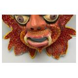 Very Old Oriental Paper Mache Mask (Some Broken Pieces)