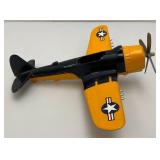 Vintage Hubley Kiddie Toy Airplane With Foilding Wings 10" x 11 1/2" (Very Nice Condition)