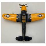 Vintage Hubley Kiddie Toy Airplane With Foilding Wings 10" x 11 1/2" (Very Nice Condition)