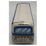 Vintage tin Litho Toy Vehicles Including Greyhound Bus, Lipor Safty Patrol And More