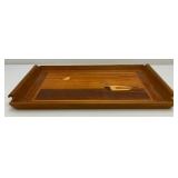 Misc. Pottery Items & Teakwood Serving Tray