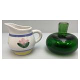 Misc. Pottery Items & Teakwood Serving Tray