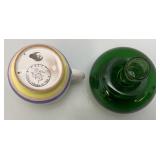 Misc. Pottery Items & Teakwood Serving Tray