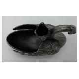 VERY RARE Heavy Metal Ink Well With Pen Holder 3" x 3 3/4"