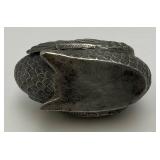 VERY RARE Heavy Metal Ink Well With Pen Holder 3" x 3 3/4"