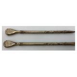 Vintage Austria Argentina Stamped Tea Sippers 8"