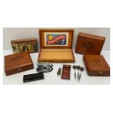Misc. Wooden Cigar  Boxes, Darts And More