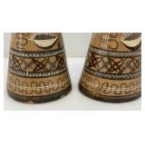 Group Of RARE Vintage Hecho Mexico Pottery Candle Holders 12"