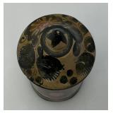 Hand Painted Tonala Pottery Jar/Lid 6" Tall Marked Mexico On Bottom