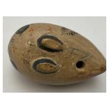 Hand Painted Tonala Pottery Mexican Folk Art Duck  Marked Mexico On Bottom 2 3/4" x 4 1/4" x 5 1/2"