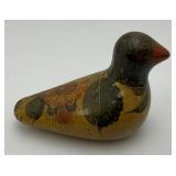Hand Painted Tonala Pottery Mexican Folk Art Duck  Marked Mexico On Bottom 2 1/4" x 2 1/2" x 4"