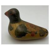 Hand Painted Tonala Pottery Mexican Folk Art Duck  Marked Mexico On Bottom 2 1/4" x 2 1/2" x 4"