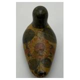 Hand Painted Tonala Pottery Mexican Folk Art Duck  Marked Mexico On Bottom 2 1/4" x 2 1/2" x 4"