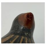 Hand Painted Tonala Pottery Mexican Folk Art Duck  Marked Mexico On Bottom 2 1/4" x 2 1/2" x 4 41/2" (Small Chip On Bottom Of Bill)