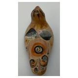 Hand Painted Tonala Pottery Mexican Folk Art Duck 2 1/4" x 2 1/4" x 4 3/4"
