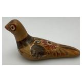 Hand Painted Tonala Pottery Mexican Folk Art Duck 2" x 2 1/2" x 5 3/4"