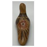 Hand Painted Tonala Pottery Mexican Folk Art Duck 2" x 2 1/2" x 5 3/4"