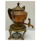 Misc. Vintage Items Including Jim Beam Decantor, Heavy Brass Soup pot, Oriental Silk Butterfly Painting And More