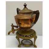 Misc. Vintage Items Including Jim Beam Decantor, Heavy Brass Soup pot, Oriental Silk Butterfly Painting And More