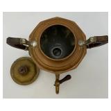 Misc. Vintage Items Including Jim Beam Decantor, Heavy Brass Soup pot, Oriental Silk Butterfly Painting And More