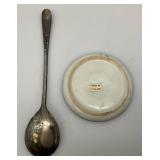 Misc. Vintage Items Including Jim Beam Decantor, Heavy Brass Soup pot, Oriental Silk Butterfly Painting And More