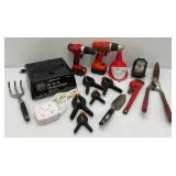 Misc. Garage Items Including Battery Charger, Drills And more