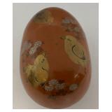 Misc. Vintage Oriental Collectibles Including Laquered Egg Trinket Dish, Wooden Buddha And More