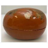 Misc. Vintage Oriental Collectibles Including Laquered Egg Trinket Dish, Wooden Buddha And More