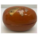 Misc. Vintage Oriental Collectibles Including Laquered Egg Trinket Dish, Wooden Buddha And More