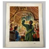 James Otis Burnley 8" x 10" Original Illustration Of Pirates On Illustration Board Overall 10" x 12"