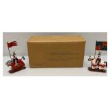 Two CHARLES C. STADDEN Hand Painted Heavy Metal Knights Including Sir John Codrington And Messire Ribeaumont 6" With Original Box