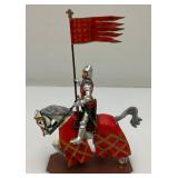 Two CHARLES C. STADDEN Hand Painted Heavy Metal Knights Including Sir John Codrington And Messire Ribeaumont 6" With Original Box