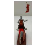 Two CHARLES C. STADDEN Hand Painted Heavy Metal Knights Including Sir John Codrington And Messire Ribeaumont 6" With Original Box