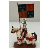 Two CHARLES C. STADDEN Hand Painted Heavy Metal Knights Including Sir John Codrington And Messire Ribeaumont 6" With Original Box