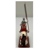 Two CHARLES C. STADDEN Hand Painted Heavy Metal Knights Including Sir John Codrington And Messire Ribeaumont 6" With Original Box