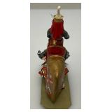 Two CHARLES C. STADDEN Hand Painted Heavy Metal Knights Including Sir John Codrington And Messire Ribeaumont 6" With Original Box