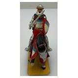 Two CHARLES C. STADDEN Hand Painted Heavy Metal Knights Including Sir John Codrington And Messire Ribeaumont 6" With Original Box